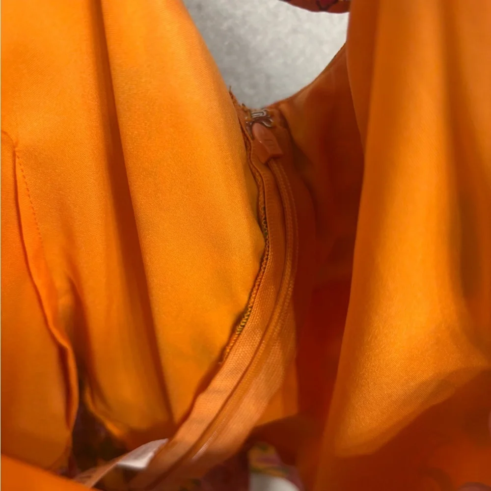 Veronica Beard designer Randa blouse 100% silk orange floral size 4 - Picture 12 of 16